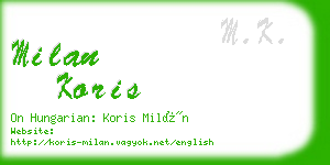 milan koris business card